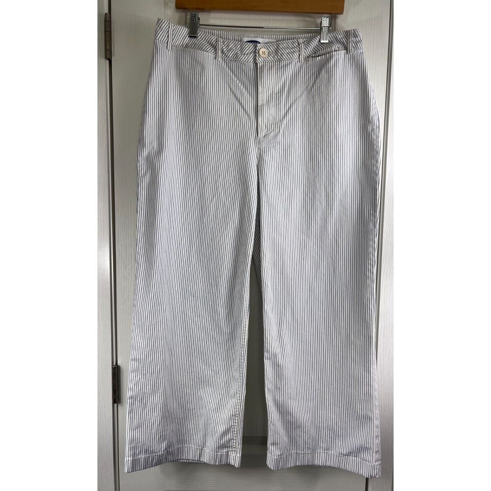 Old Navy Striped Wide Leg Pants - Blue and White